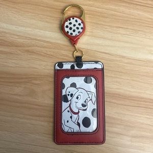 Red and poki dots 101 Dalmatians Disney card holder like new